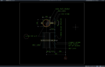 detail potongan downspout (pipa air hujan)