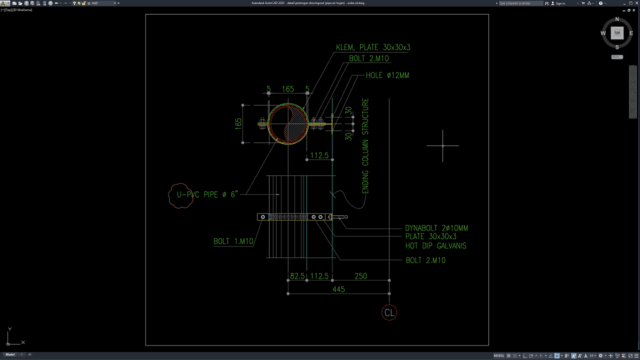 detail potongan downspout (pipa air hujan) detail potongan downspout (pipa air hujan)