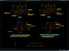 detail riser clamp untuk pipa vertikal