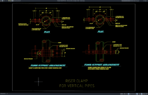 detail riser clamp untuk pipa vertikal