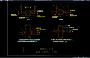 Download Detail Riser Clamp untuk Pipa Vertikal DWG AutoCAD detail riser clamp untuk pipa vertikal