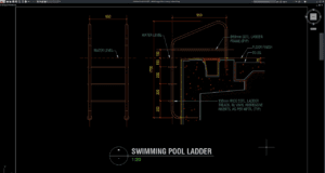 detail tangga kolam renang