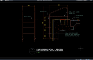 detail tangga kolam renang