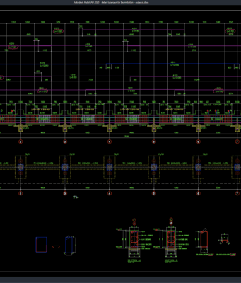 Download Gambar Detail Tulangan Tie Beam Beton DWG AutoCAD detail tulangan tie beam beton