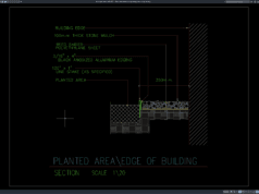detail area tanam di tepi bangunan