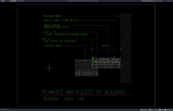 Download Gambar Detail Area Tanam di Tepi Bangunan DWG AutoCAD detail area tanam di tepi bangunan