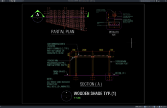 detail kanopi kayu standar