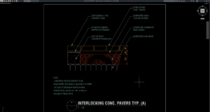 detail paving block interlocking beton