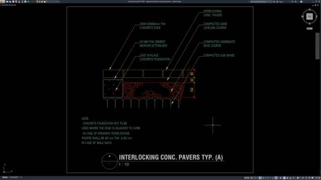 detail paving block interlocking beton