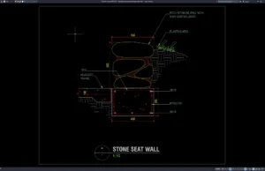 Download Gambar Detail Penampang Dinding Bangku Batu DWG AutoCAD detail penampang dinding bangku batu