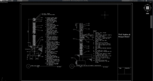 detail penampang dinding dan parapet