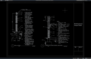 detail penampang dinding dan parapet