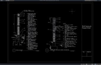detail penampang dinding dan parapet