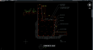 detail penampang tipikal bangku beton