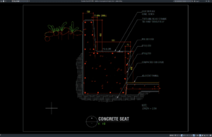 detail penampang tipikal bangku beton