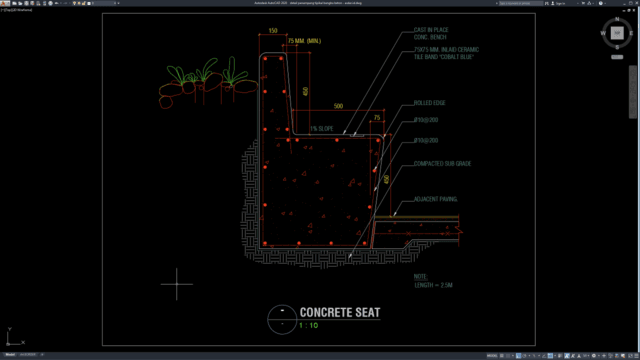 detail penampang tipikal bangku beton detail penampang tipikal bangku beton