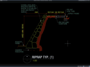 detail penampang tipikal riprap