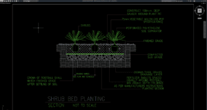 detail penanaman bed tanaman semak