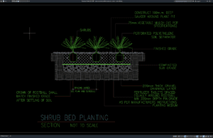 detail penanaman bed tanaman semak
