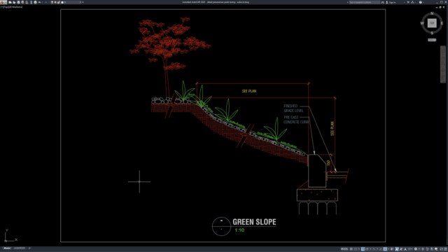detail penanaman pada lereng
