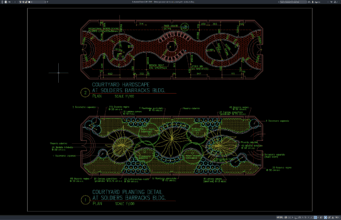 detail penanaman taman courtyard