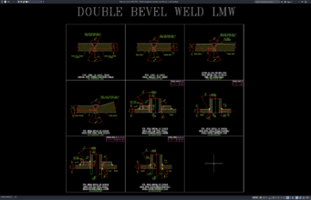 Download Gambar Detail Pengelasan Double Bevel (LMW) DWG AutoCAD detail pengelasan double bevel (lmw)