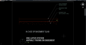 detail perkerasan aspal sistem satu lapis pada basement