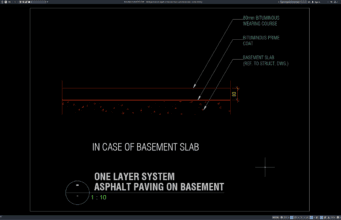 Download Gambar Detail Perkerasan Aspal Sistem Satu Lapis pada Basement DWG AutoCAD detail perkerasan aspal sistem satu lapis pada basement