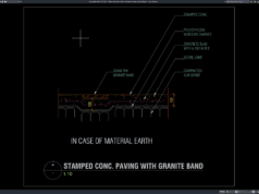 detail perkerasan beton stamped dengan granite band