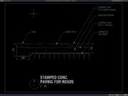 Download Gambar Detail Perkerasan Beton Stamped untuk Jalan DWG AutoCAD detail perkerasan beton stamped untuk jalan
