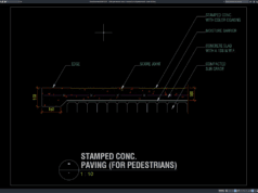 Download Gambar Detail Perkerasan Beton Stamped untuk Pejalan Kaki DWG AutoCAD detail perkerasan beton stamped untuk pejalan kaki