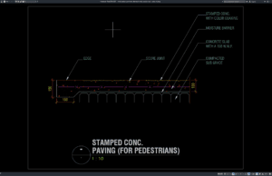 detail perkerasan beton stamped untuk pejalan kaki