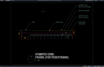 Download Gambar Detail Perkerasan Beton Stamped untuk Pejalan Kaki DWG AutoCAD detail perkerasan beton stamped untuk pejalan kaki