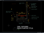 detail planter bertingkat beton (cascading)