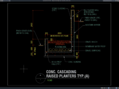 detail planter bertingkat beton (cascading)