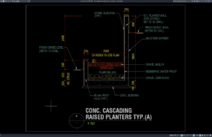 detail planter bertingkat beton (cascading)