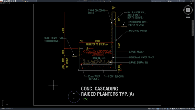 detail planter bertingkat beton (cascading) detail planter bertingkat beton (cascading)