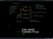 detail planter beton raised