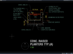 detail planter beton raised