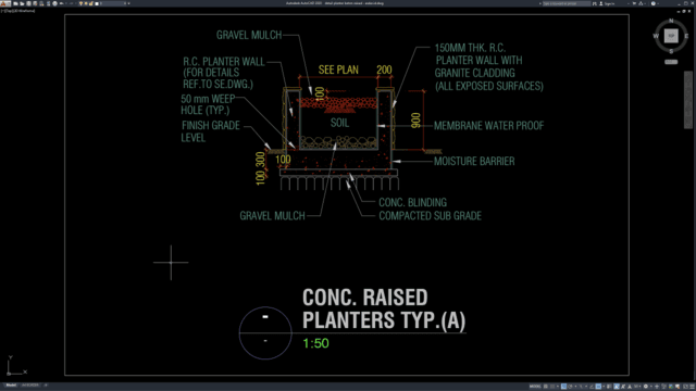 detail planter beton raised detail planter beton raised