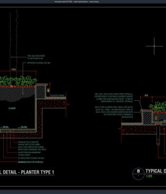 detail tipikal planter