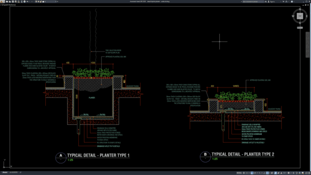 detail tipikal planter detail tipikal planter