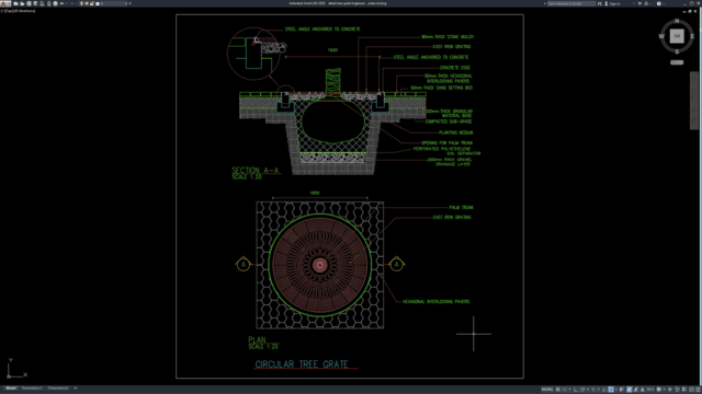 detail tree grate lingkaran