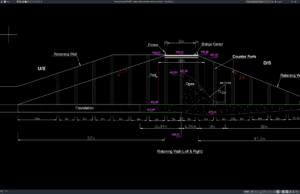 detail dinding penahan tanah sisi spillway