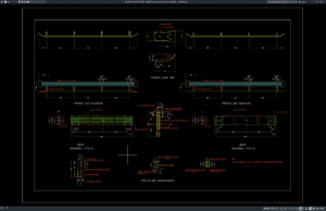 detail elevasi dan penampang guardrail