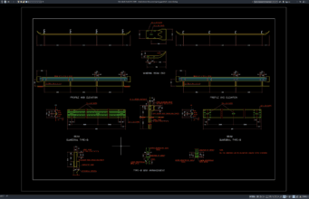detail elevasi dan penampang guardrail