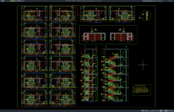 detail elevasi dan penampang tangga darurat