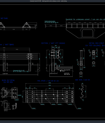 detail guardrail untuk underpass culvert