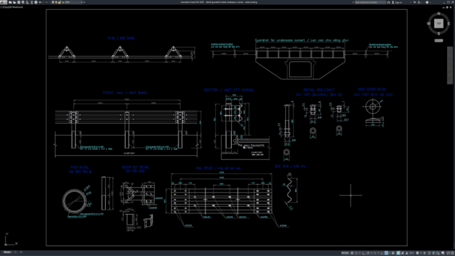 detail guardrail untuk underpass culvert