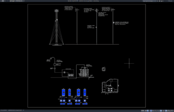 Download Gambar Detail Listrik Menara Guyed Trylon DWG AutoCAD detail listrik menara guyed trylon